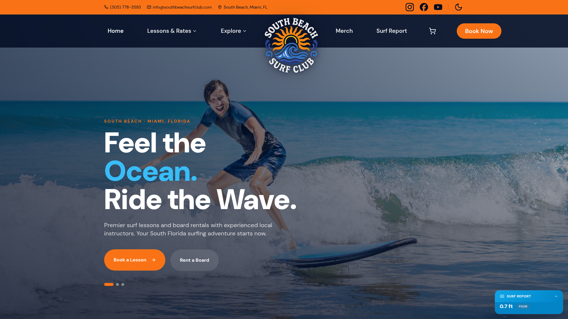South Beach Surf Club website